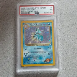 2000 Pokemon Gym Heroes Prerelease #9 Misty's Seadra Holo Rare PSA 7 NEAR MINT - Image 1