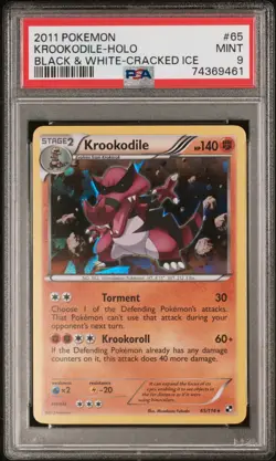 Pokemon 2011 Krookodile Holo Cracked Ice Black Star Promo Black White PSA 9 MINT - Image 1