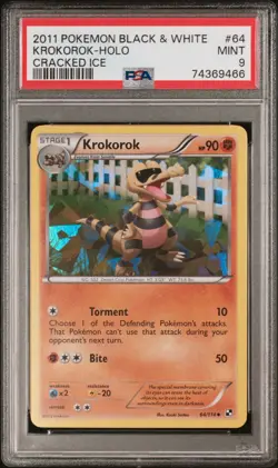 Pokemon 2011 Krokorok Holo Cracked Ice Black Star Promo Black White PSA 9 MINT - Image 1