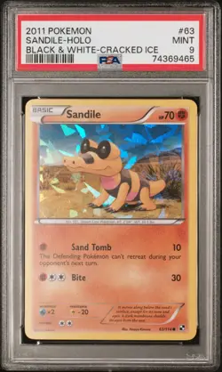 Pokemon 2011 Sandile Holo Cracked Ice Black Star Promo Black White PSA 9 MINT - Image 1