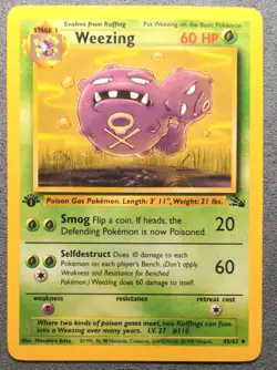 Pokemon English Vintage - Fossil - Weezing 45/62 - 1st Edition - LP - Image 1