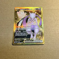 Pokemon Destined Rivals Team Rocket’s Mewtwo Hyper Rare Gold 240/182 Pack Fresh - Image 1