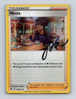 Nessa 136 2023 Pokemon Crown Zenith Holo Rare Card NM+ (a) - Image 1