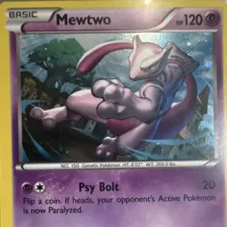 The Pokemon Company Mewtwo XY100 Promo Black Star Holo Basic Pokemon Card 120 HP - Image 2