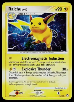 Pokemon Card - Raichu Mysterious Treasures 15/123 Holo Rare - Image 1