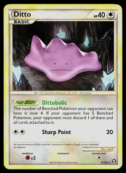 Pokemon Card - Ditto HGSS Triumphant 17/102 Rare - Image 1
