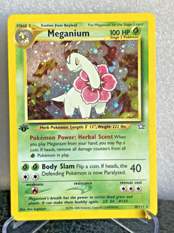 Meganium 1st Edition 10/111 Neo Genesis Holo Rare LP Pokemon TCG - Image 1