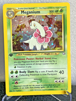 Meganium 1st Edition 10/111 Neo Genesis Holo Rare LP Pokemon TCG - Image 3