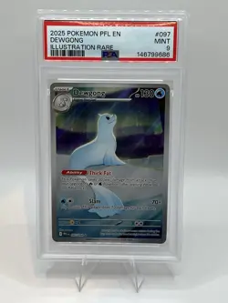 2025 Pokemon PFL EN-Phantasmal Flames Illustration Rare #097 Dewgong PSA 9 - Image 1