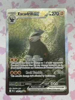 Pokemon 2025 Excadrill ex Alt Art Black Bolt 168/086 NM-MT ENG - Image 1