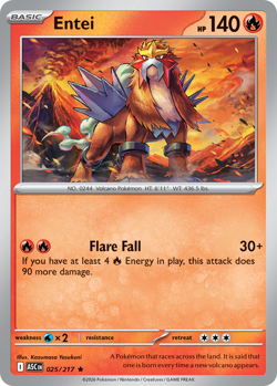 Pokemon TCG Entei 025/217 Ascended Heroes Rare Holo NM - Image 1