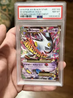 Pokemon Card M Gengar EX #XY166 XY Promos Black Star Promo Rare Holo 2016 PSA 8 - Image 1