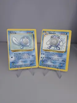 Poliwag 59/102 Poliwhirl 38/102 Base Set ERROR MISCUT Vintage Pokemon Cards. - Image 1