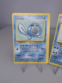 Poliwag 59/102 Poliwhirl 38/102 Base Set ERROR MISCUT Vintage Pokemon Cards. - Image 2