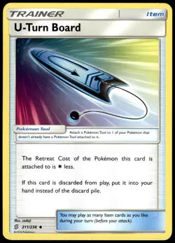 U-Turn Board 211/236 Unified Minds Uncommon LP Pokemon 2019 - Image 1