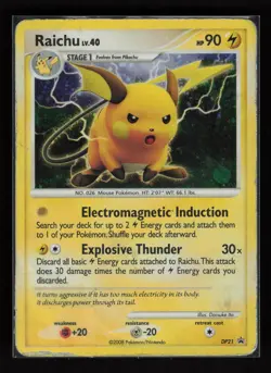 Raichu DP21 Holo Promo Diamond and Pearl Promos DMG W/ Swirl - Image 1