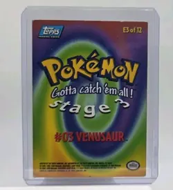 Pokemon Topps 1999 TV Animation Episode Card E3 Venusaur #03 Blue Logo Non Holo - Image 4