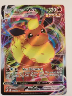 Pokemon TCG Flareon VMAX Evolving Skies Ultra Rare Card 018/203 NM Condition - Image 1
