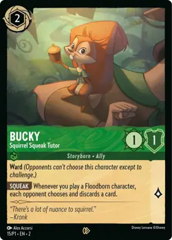 Bucky - Squirrel Squeak Tutor Cold Foil Promo Disney Lorcana Promo Cards 15 NM - Image 1
