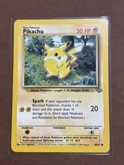 Pikachu Jungle 60/64 Pokemon WOTC Card Unlimited Non Holo Vintage Common - Image 1