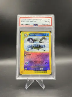 BLASTOISE - 4/165 - REVERSE HOLO - EXPEDITION - 2002 POKEMON - PSA 8 - Image 1