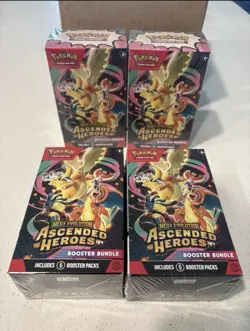 Pokemon Center Mega Evolution Ascended Heroes Booster Bundle Box 4x Lot Sealed - Image 1