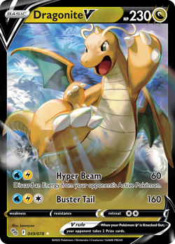 Dragonite V 049/078 Holo V Rare Pokemon GO Pokemon NM/M - Image 4