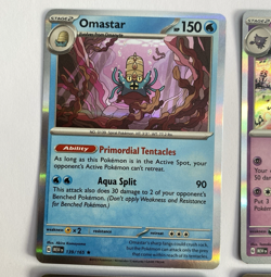 4 Pokemon Card 2023 Holo Lot Omastar 139 Gengar 094 Moltres 146 Aerodactyl 142 - Image 3