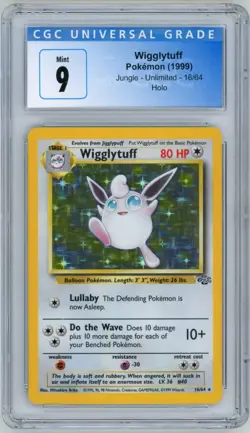 1999 Pokemon Jungle #16 Wigglytuff Holo – CGC 9 MINT (Unlimited) - Image 1
