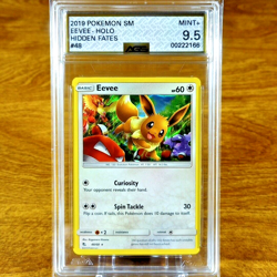 Pokemon SM Hidden Fates Eevee 48/68 AGS Mint+ 9.5 Holo Rare 2019 - Image 1