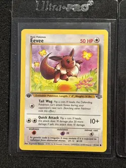 (2) 1st Edition Vintage Eevee Pokemon Cards Jungle 51/64 Rocket 55/82 Both NM - Image 2