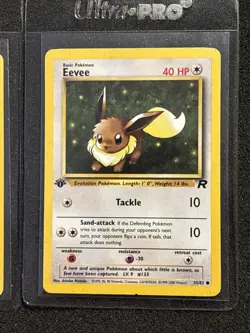(2) 1st Edition Vintage Eevee Pokemon Cards Jungle 51/64 Rocket 55/82 Both NM - Image 3