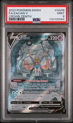 Zacian V Pokemon Sword And Shield Crown Zenith GG48/GG70 PSA 9 - Image 1