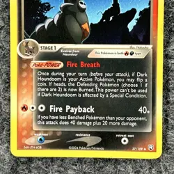 Pokemon EX Team Rocket Returns Dark Houndoom 37/109 Regular Uncommon NM - Image 4