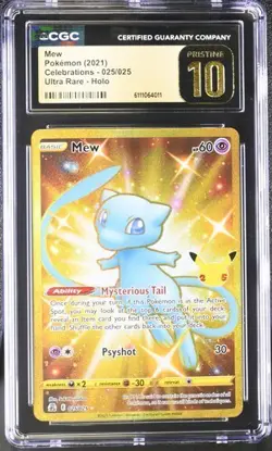 CGC Pristine10: Pokemon TCG Mew Holo Rare Celebrations 25th Anniversary - Image 1