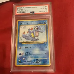 Pokemon Neo Totodile 2000 Premium File Japanese, PSA 10 - Image 1