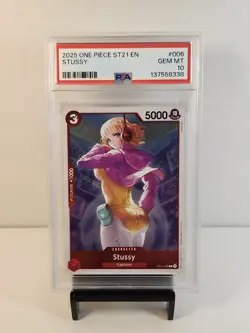 2025 One Piece Starter Deck ST-21 EN #006 Stussy PSA Gem Mint 10 POP 4 - Image 1