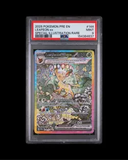 Pokemon Prismatic Evolutions Leafeon EX Card 144/131 Special Illustration Rare - Image 1