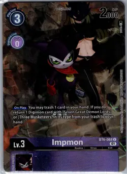 Impmon (Alternate Art) BT6-068 U Double Diamond - Digimon Card Game - NM - Image 1
