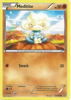 POKEMON CARD MEDITATE 79/160 NO 307 MEDIATE POKEMON TCG CCG - Image 1