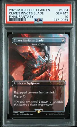 2025 MTG SECRET LAIR DROP FINAL FANTASY: WEAPONS CLIVE'S INVICTUS BLADE PSA 10 - Image 1