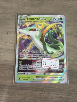Serperior VSTAR 008/195 SWSH Silver Tempest Ultra Rare Holo Pokemon TCG 2022 NM - Image 1