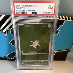 PSA 9 Slakoth 212/191 Sv08 Surging Sparks Illustration Rare Holo EN 2024 - Image 1