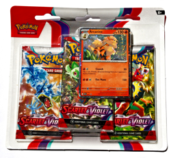 Pokemon TCG Scarlet & Violet Base Set 3-Pack Blister SEALED Arcanine Promo - Image 3