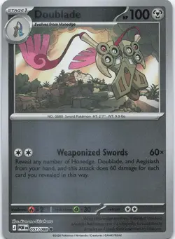DOUBLADE 057/088 C PERFECT ORDER POKEMON REVERSE HOLO LP - Image 1