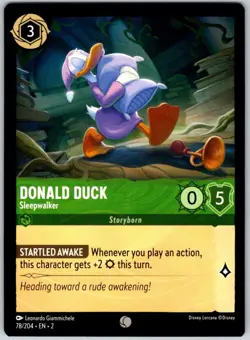 Donald Duck - Sleepwalker 78/204 Common Rise of the Floodborn NM Lorcana Disney - Image 1