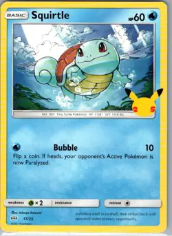 Squirtle - 17/25 Non Holo McDonald's 25th Anniversary Promos - Pokemon Card - NM - Image 1