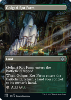 1x Golgari Rot Farm ~~ Borderless - Foil Moderate Play, English Double Masters 2 - Image 1
