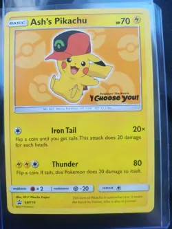 Ash's Pikachu SM110 Non-Holo Promo Pokemon the Movie Pokemon TCG - Image 1