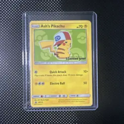Pokemon Ash's Pikachu Promo Card I Choose You! SM112 2017 - Image 1